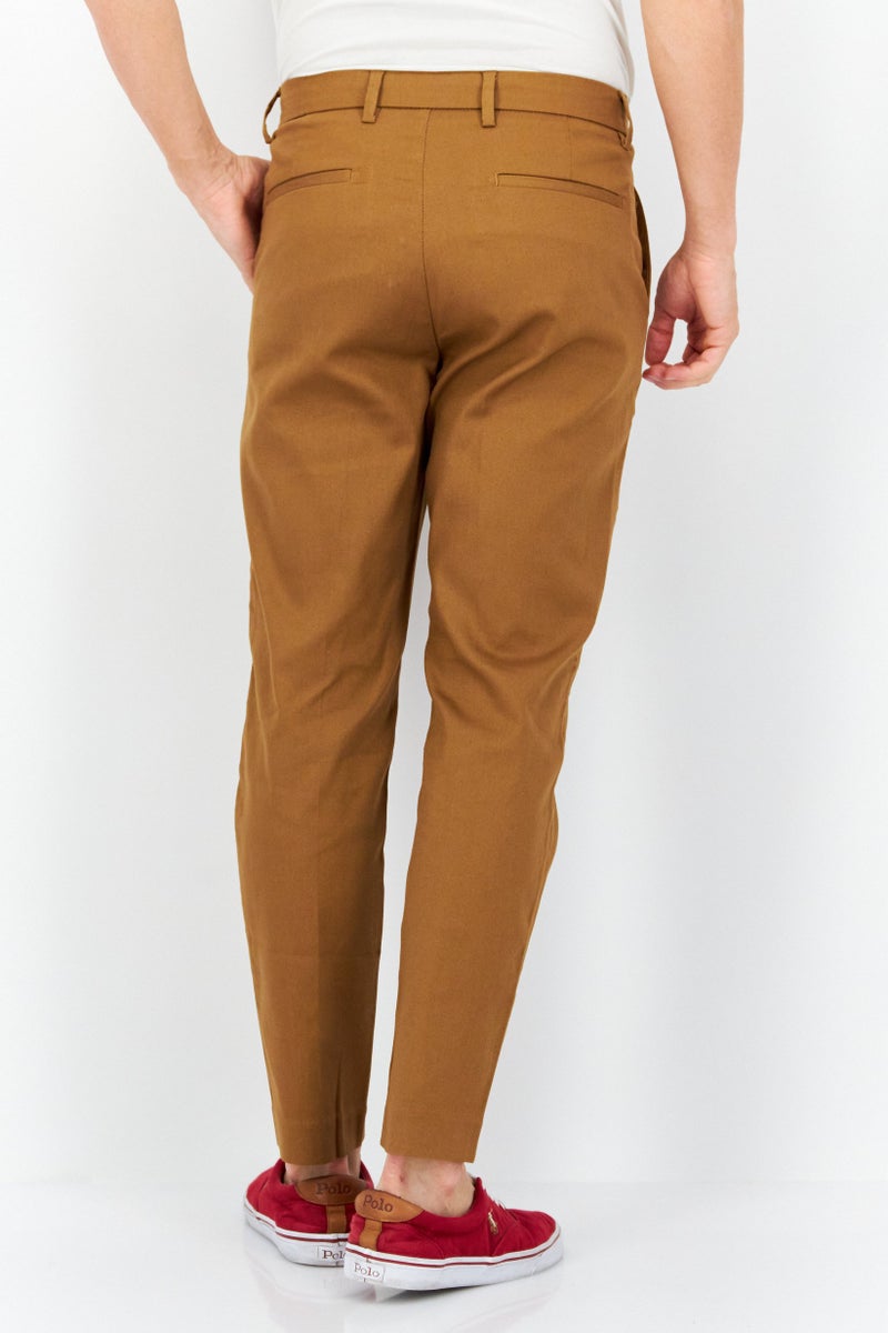Celio Men Regular Fit Solid Chino Pants, Tan - Image 3