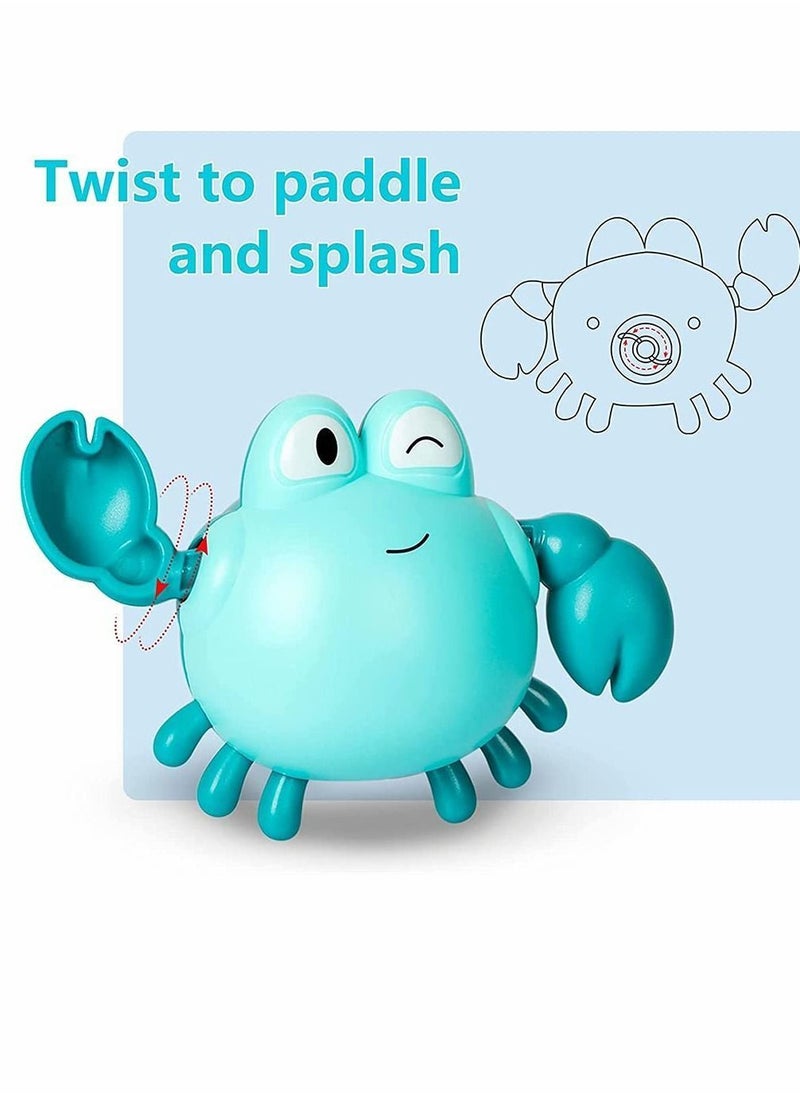 NIBEMINENT - Bath Toys, Wind-up Swimming Crab Interactive Baby Toys for 1-5 Year Old Boy Girls Birthday Gifts Multi-Colors, 4 Pcs Set - Image 1