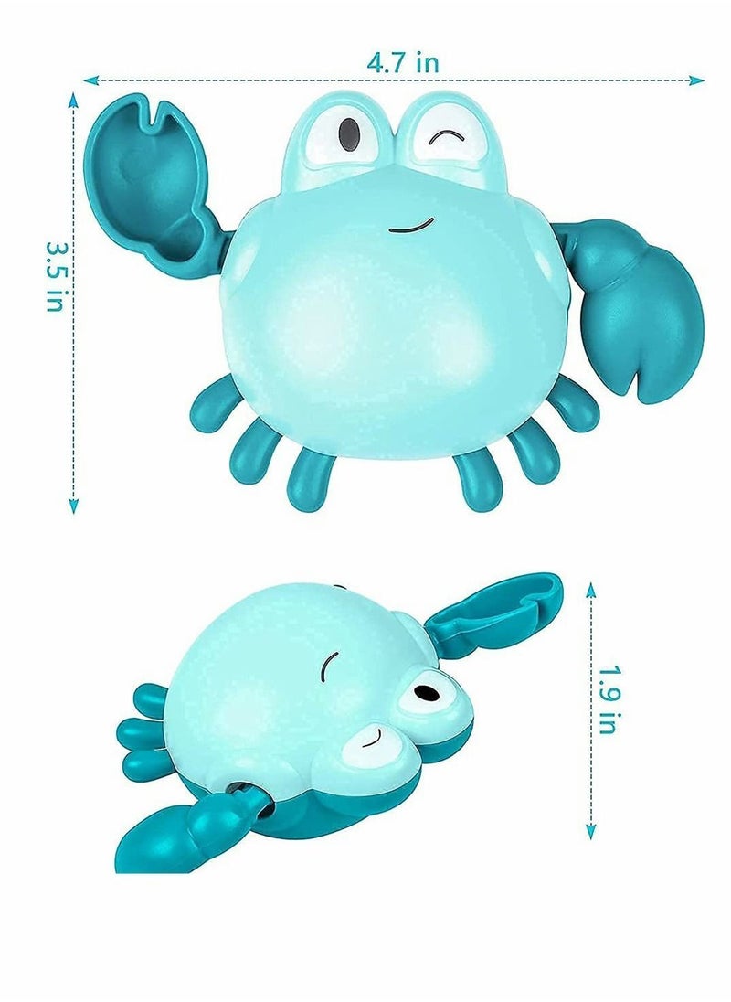 NIBEMINENT - Bath Toys, Wind-up Swimming Crab Interactive Baby Toys for 1-5 Year Old Boy Girls Birthday Gifts Multi-Colors, 4 Pcs Set - Image 1