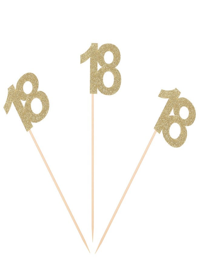 Pack of 10 Gold Glitter 18th Birthday Centerpiece Sticks Number 18 Table Topper Age Letter Decorations