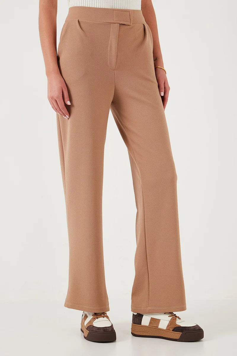ليلا Regular Fit High Waist Wide Leg Trousers Women's Trousers 5861279