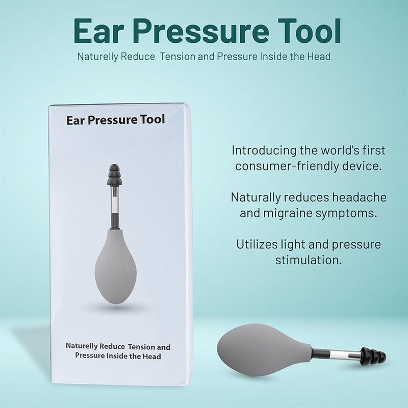 XYZDreams Ear Pressure Relief Device Migraine Relief Cap  Airplane Ear Pressure Relief Through Inner Ear Pressure Balance Reduces Tension Ear Popper Ear Relief Device Grey - Image 3