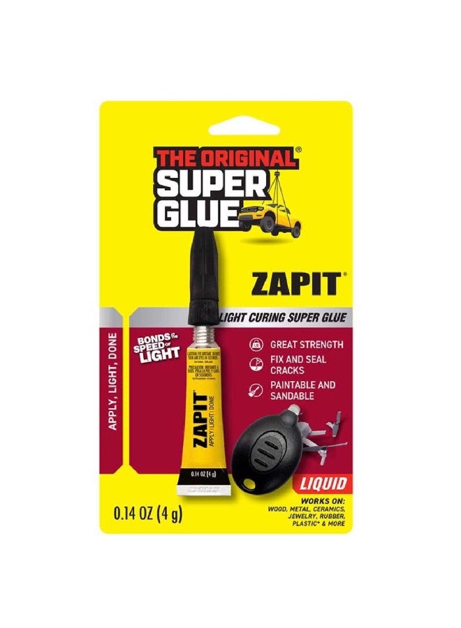 Super Glue Zap It High Strength Light Cure Liquid Glue Clear 4 g 11710501 - Image 1