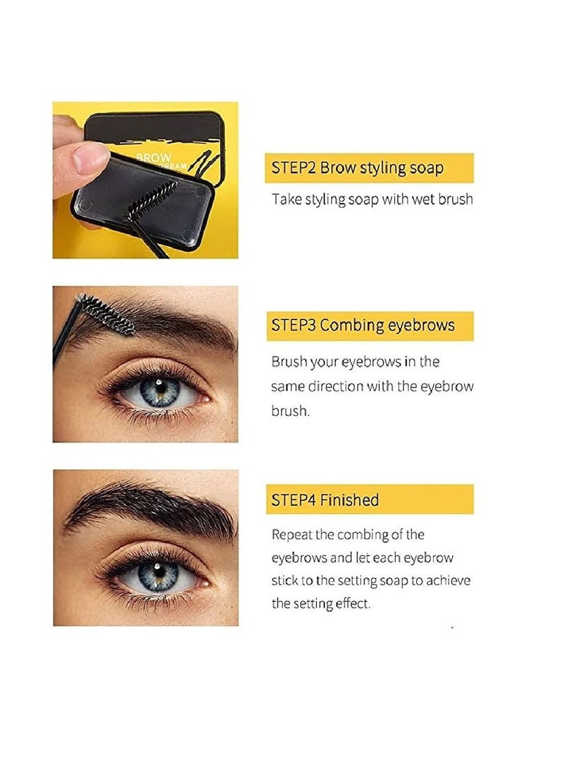 Eyebrow Soap Kit Wild Eyebrow Styling Soap Waterproof  3D Feathery Blow Makeup Balm Long Lasting  Setting Gel - Image 5