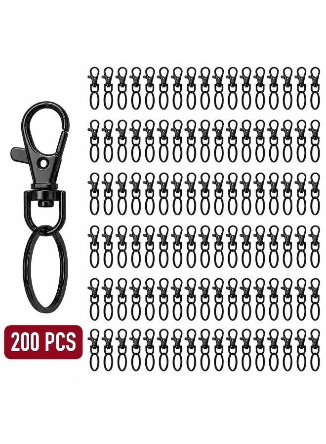 كيامور KeyAmor طقم 200 قطعة أدوات علاقات مفاتيح DIY أسود مع مشابك دوارة وحلقات تقسيم وسلاسل وحلقات فتح - Image 1