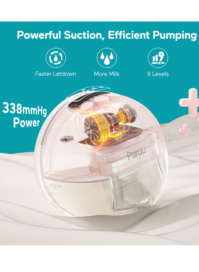 Paruu - Hands Free Breast Pump, Double Wearable Electric Breast Pump with 4 Sizes Flange 4 Modes & 9 Levels - Image 1