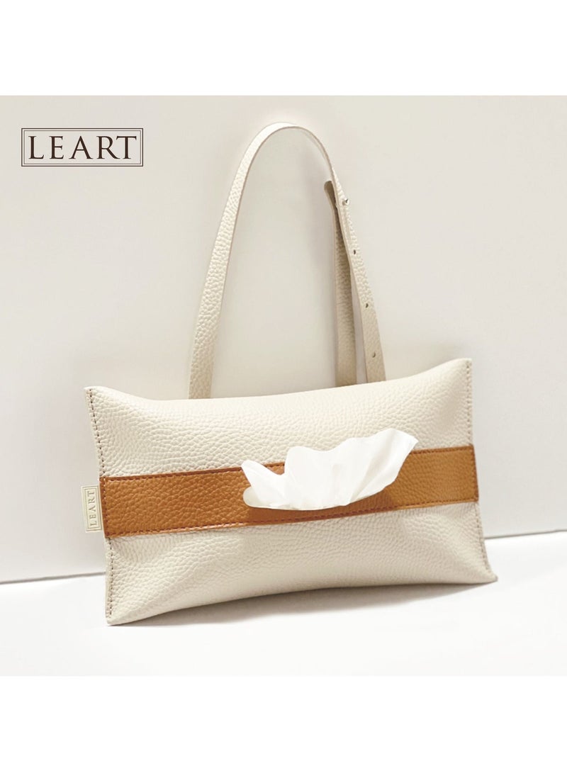 LeArt Leather Car Tissue Holder – Hanging Tissue Box Holder for Car | Tissue Box for Car | Car Accessories Interior | Car Tissue Box | Hanging Tissue Box Holder (Camel) - Image 2
