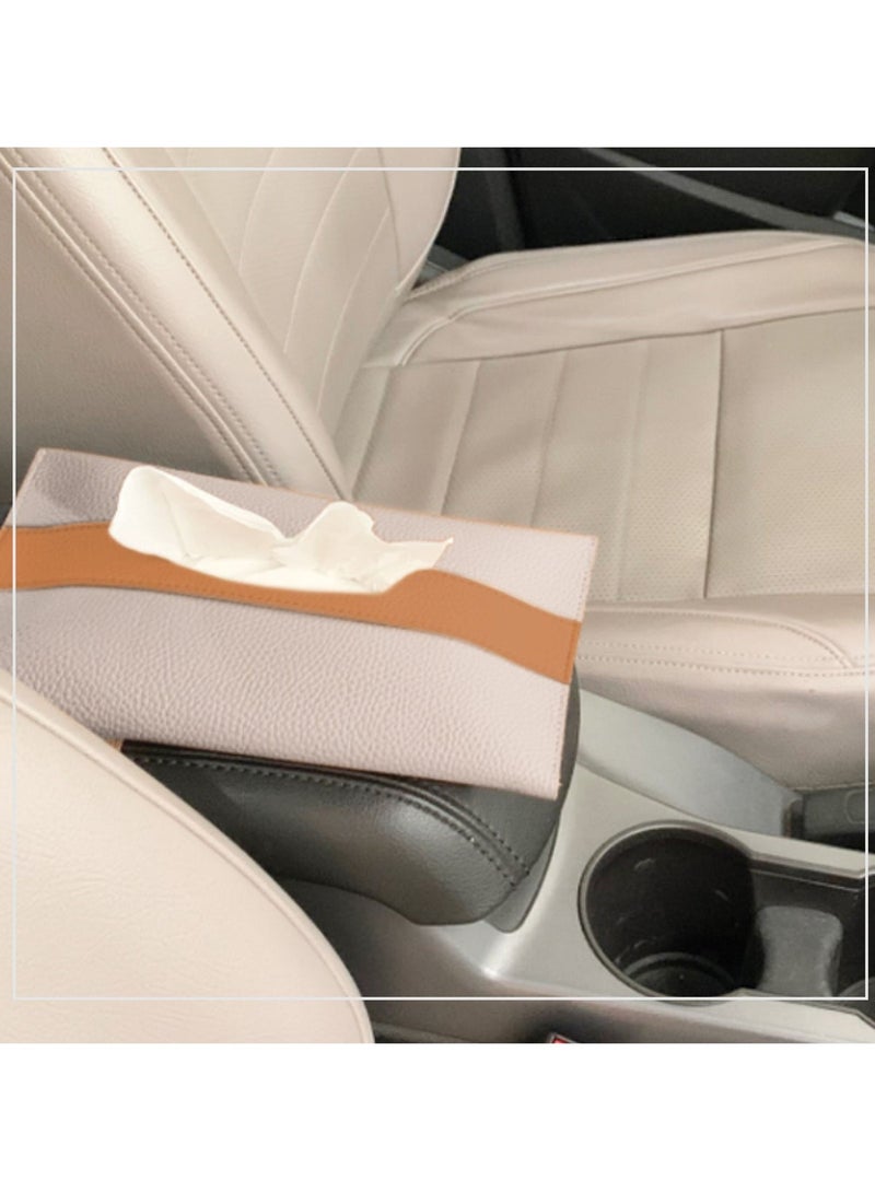 LeArt Leather Car Tissue Holder – Hanging Tissue Box Holder for Car | Tissue Box for Car | Car Accessories Interior | Car Tissue Box | Hanging Tissue Box Holder (Camel) - Image 4