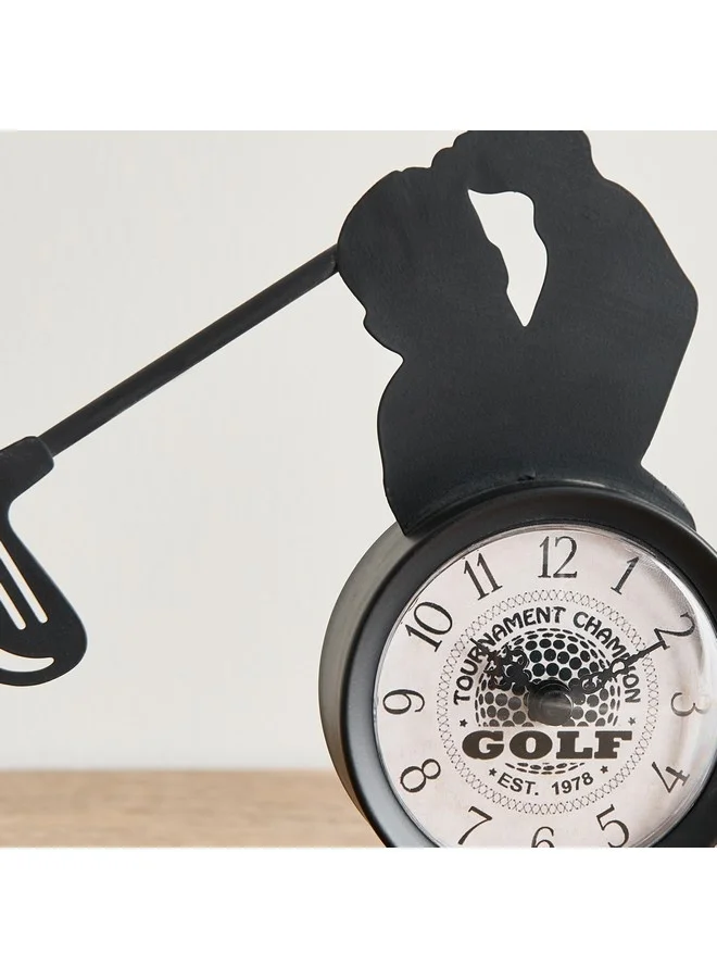 Home Box Emir Golf Metal Table Clock 17 x 17.8 x 5 cm
