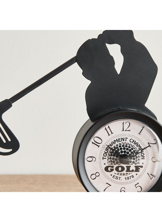 Home Box Emir Golf Metal Table Clock 17 x 17.8 x 5 cm  - Image 1