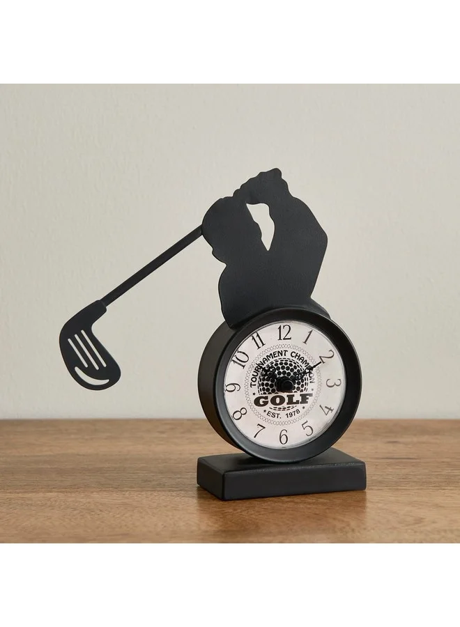 Home Box Emir Golf Metal Table Clock 17 x 17.8 x 5 cm