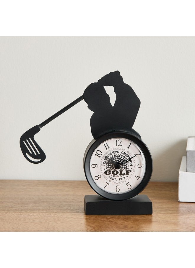 Home Box Emir Golf Metal Table Clock 17 x 17.8 x 5 cm  - Image 3
