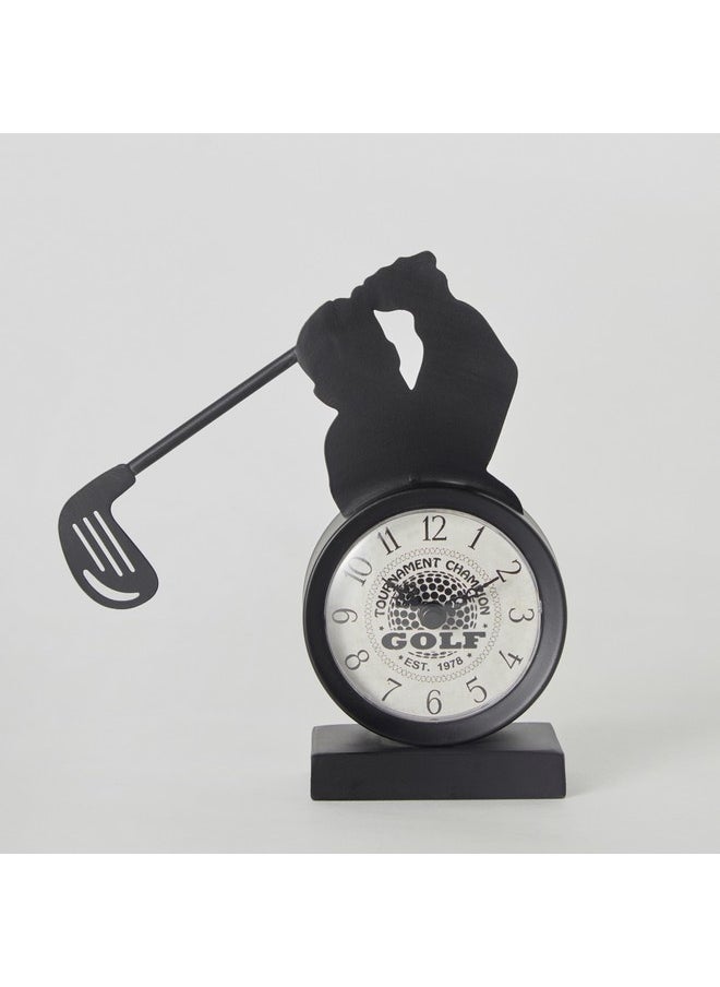 Home Box Emir Golf Metal Table Clock 17 x 17.8 x 5 cm  - Image 5