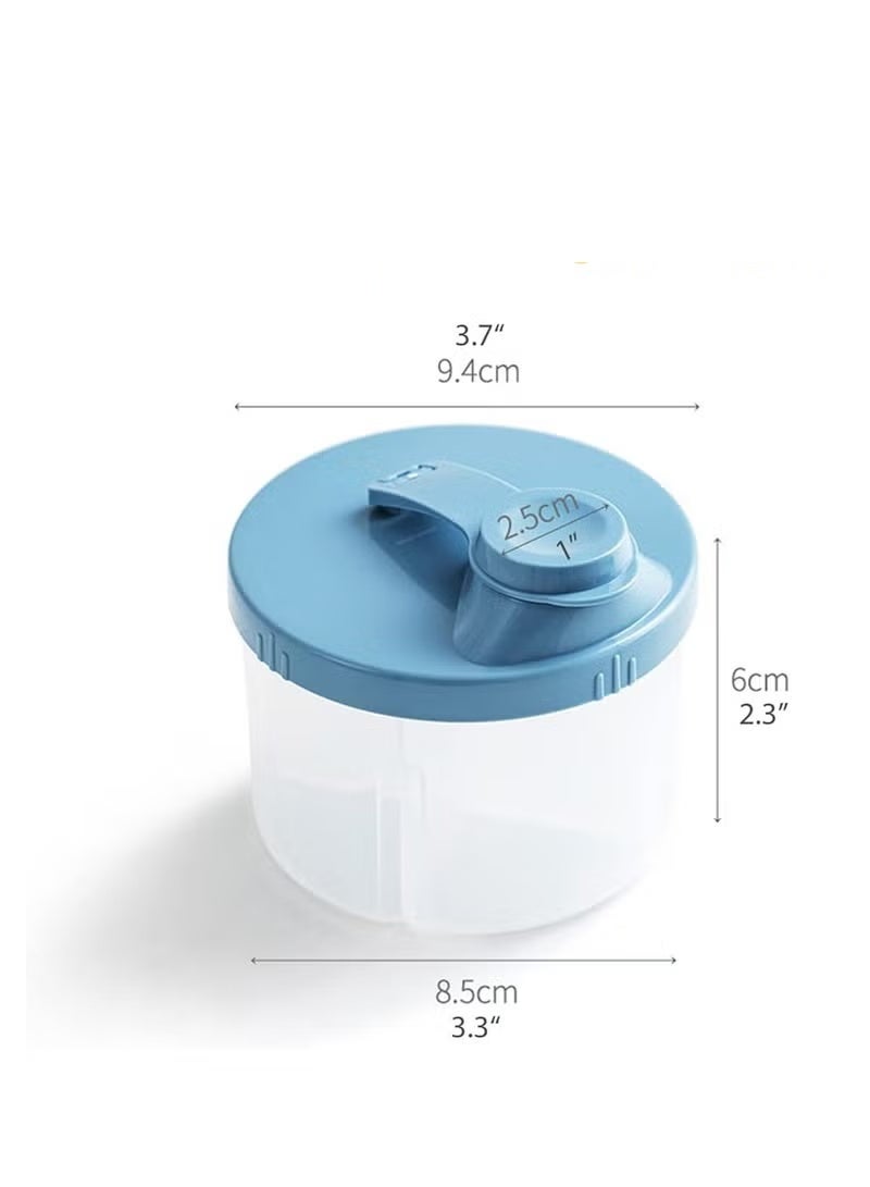 2Pack Baby Formula Dispenser, Blue & Pink Portable Milk Powder Containers, 4-Compartment Large Capacity, Stackable Milk Storage Box for Travel(200ml) - Image 2