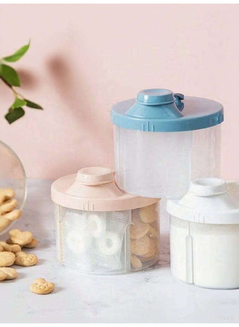 2Pack Baby Formula Dispenser, Blue & Pink Portable Milk Powder Containers, 4-Compartment Large Capacity, Stackable Milk Storage Box for Travel(200ml) - Image 3