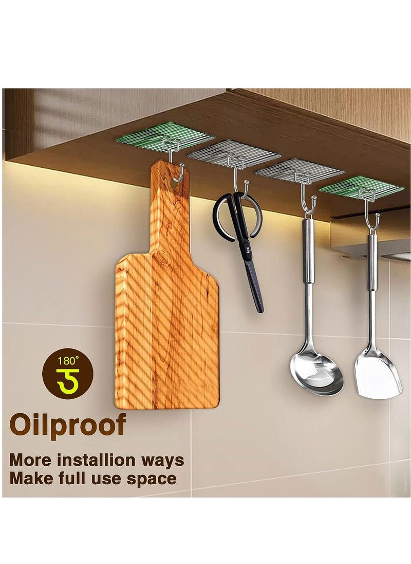 SYOSI Adhesive Hooks Heavy Duty 16PCs Wall Hooks for Hanging Wall Hangers without Nails 44lb Screw Free Sticker for Wall Mount Shelf Waterproof Rustproof for Bathroom Kitchen (Multicolor)  - Image 3