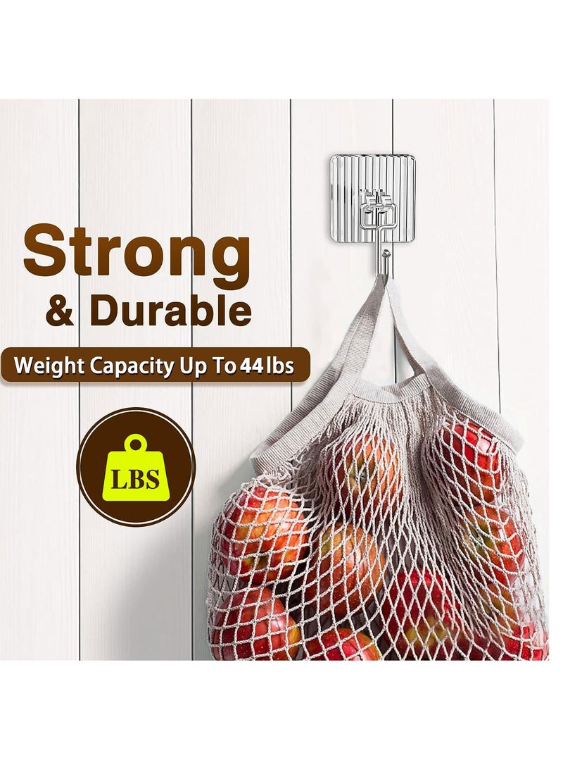 SYOSI Adhesive Hooks Heavy Duty 16PCs Wall Hooks for Hanging Wall Hangers without Nails 44lb Screw Free Sticker for Wall Mount Shelf Waterproof Rustproof for Bathroom Kitchen (Multicolor)  - Image 5