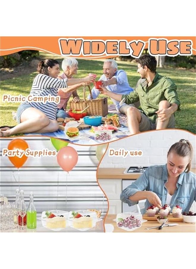 Arabest - 50 Pieces Clear Plastic Take Out Containers, Square Hinged Food Container with Lids, Disposable Clamshell Dessert Boxes for Salad, Pasta, and Hamburger (5.3 x 4.7 x 2.8 inches) - Image 1