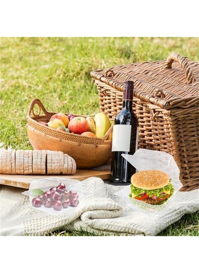 Arabest - 50 Pieces Clear Plastic Take Out Containers, Square Hinged Food Container with Lids, Disposable Clamshell Dessert Boxes for Salad, Pasta, and Hamburger (5.3 x 4.7 x 2.8 inches) - Image 1