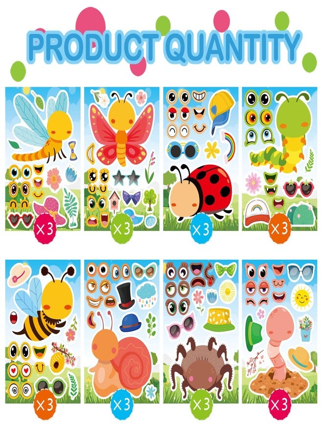 DUJAA 24 Multicolor Cartoon Insect Stickers for Kids, Spring Educational Stickers, Vinyl Material, Ideal for Glass Surfaces - Image 3