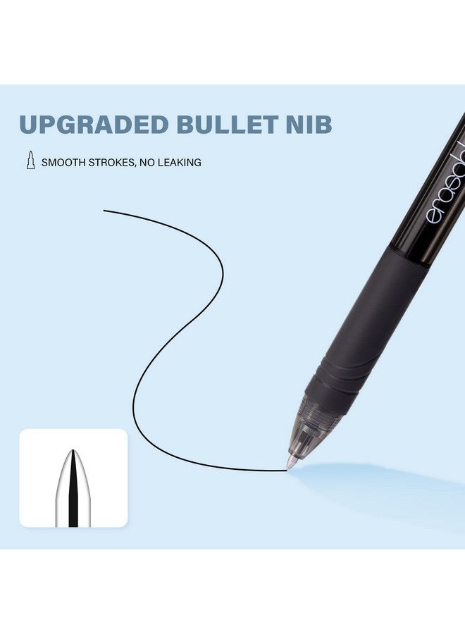 ParKoo Retractable Erasable Gel Pens Twistwrite Fine Point 0.7 Mm Make Mistake Disappear 12 Black Ink Pens For Drawing Writing Planners And Crossword Puzzles - Image 4