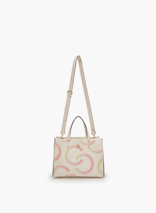 Celeste BEIGE Printed Tote Bag With Double Handles for Women | Best Price UAE