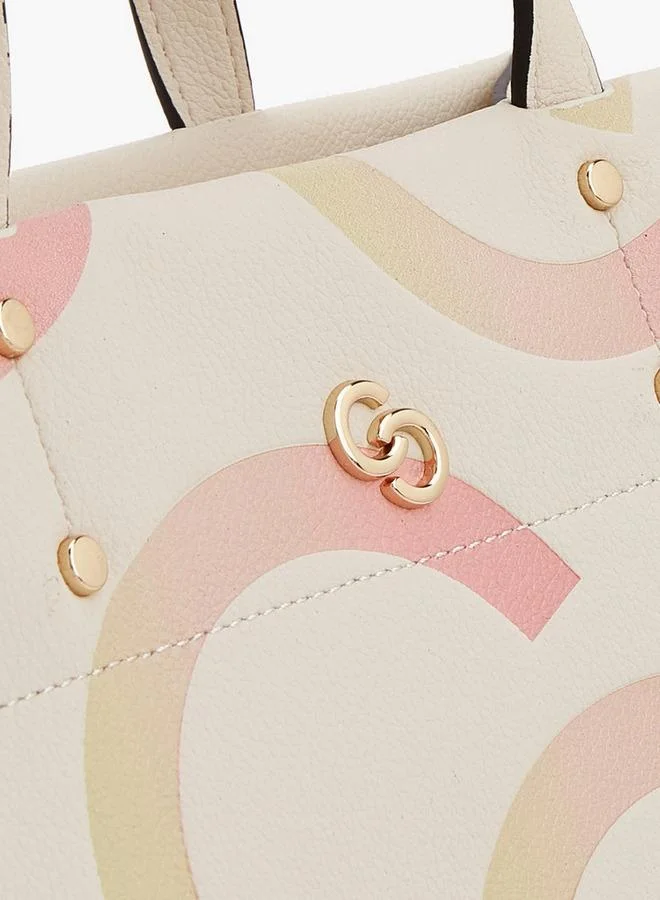 Celeste BEIGE Printed Tote Bag With Double Handles for Women | Best Price UAE