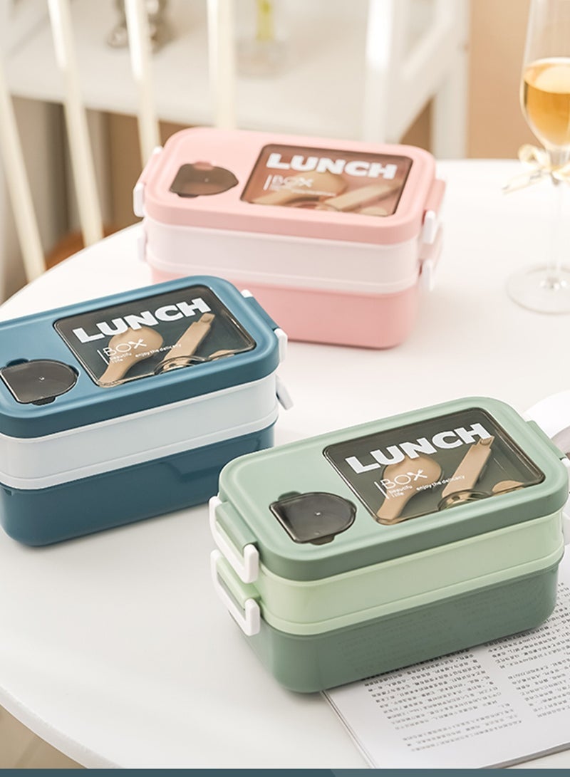 ROEIEIS Lunch Box,Leak-Proof Bento Box for Kids, BPA-Free Lunch Box Kids,Microwave and Dishwasher Safe Bento Box Adult,Durable Lunch Containers for Adults (Green) - Image 2