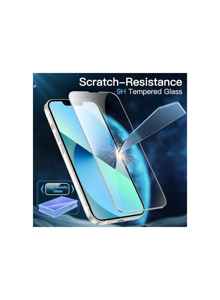 جي تيك حافظة JETech 3 في 1 لهاتف iPhone 13 mini مقاس 5.4 بوصة مع عبوتين من واقيات الشاشة من الزجاج المقوى، غطاء هاتف مقاوم للصدمات غير أصفر (شفاف) - Image 5