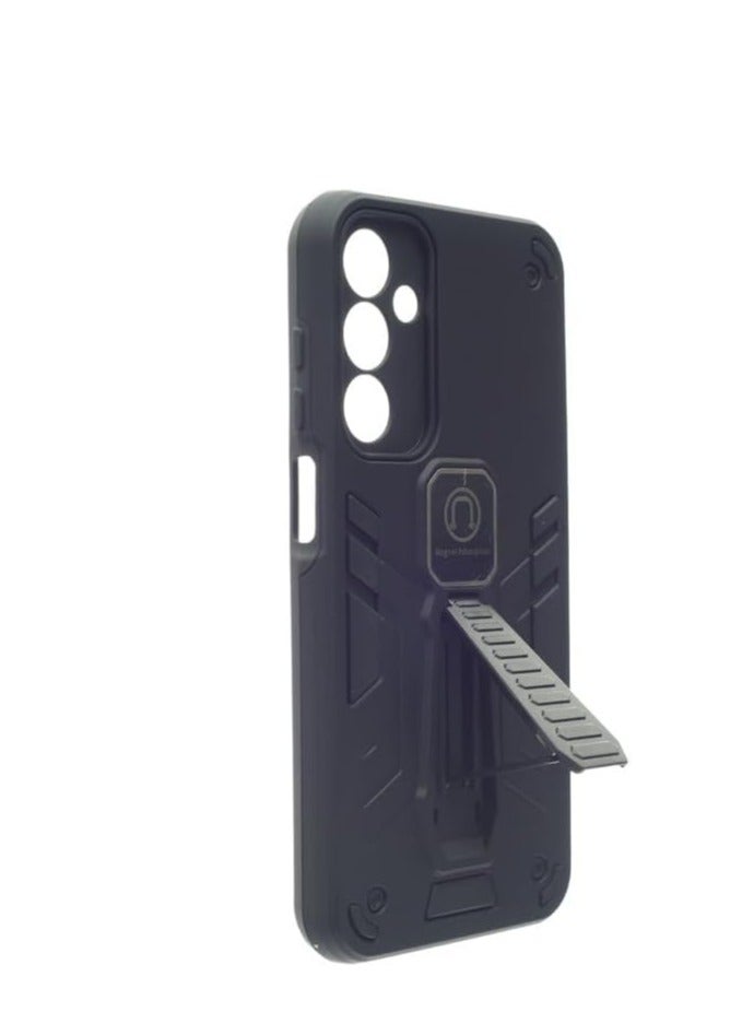 Hard Silicone Back Cover with Magnetic Kickstand for Samsung Galaxy A25 5G, A24, A15 - Black - Image 2