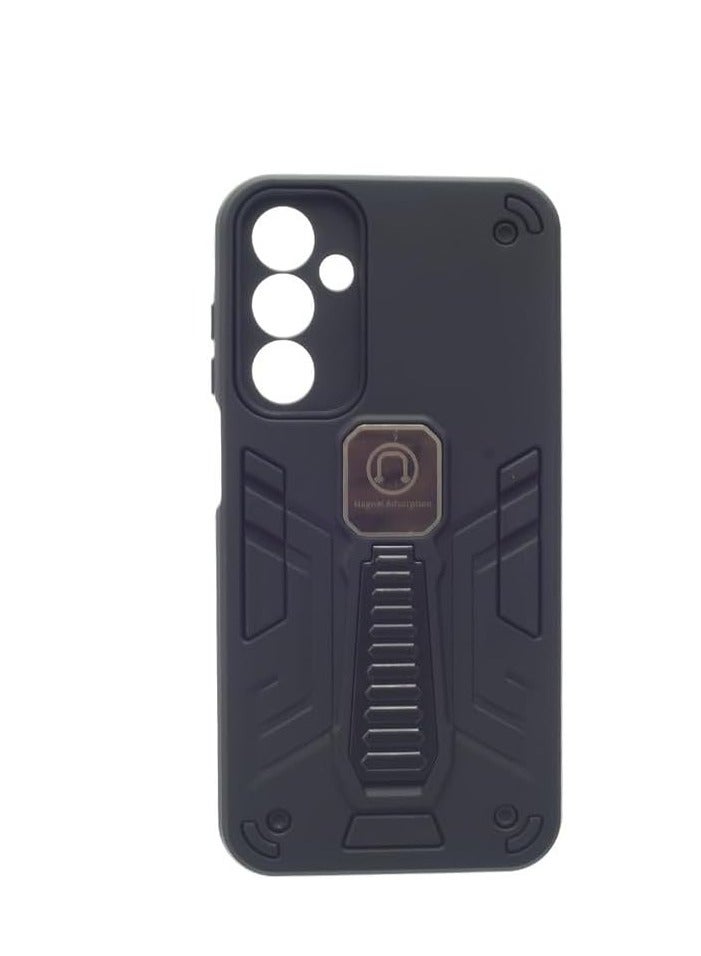 Hard Silicone Back Cover with Magnetic Kickstand for Samsung Galaxy A25 5G, A24, A15 - Black - Image 1