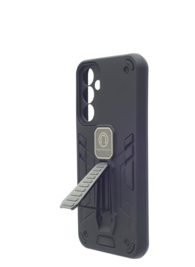 Hard Silicone Back Cover with Magnetic Kickstand for Samsung Galaxy A25 5G, A24, A15 - Black - Image 3