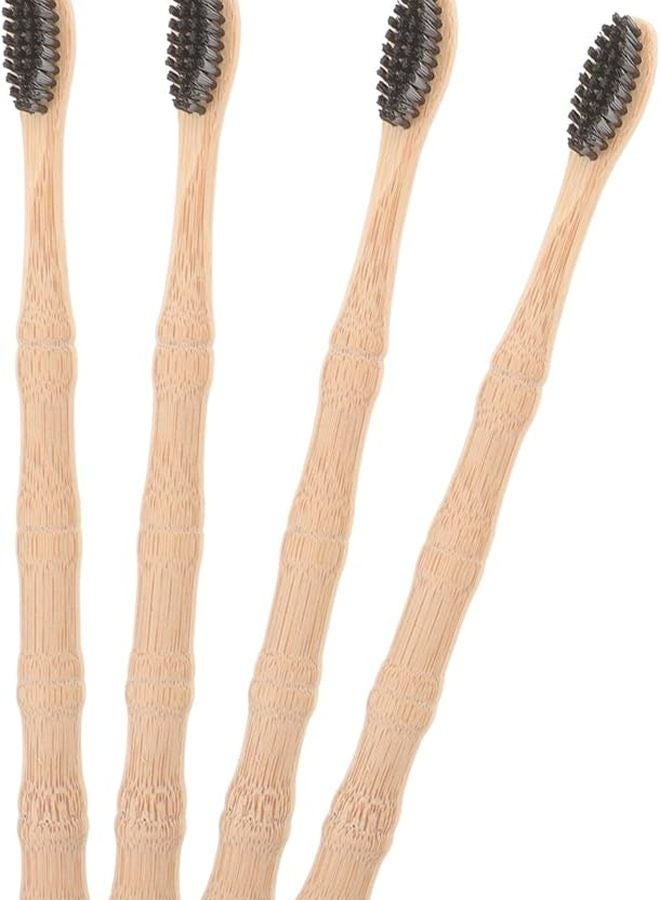 4 Pack Eco Friendly Soft Bristles Toothbrushes With Curved Heads For Adults Travel Oral Care - Image 1