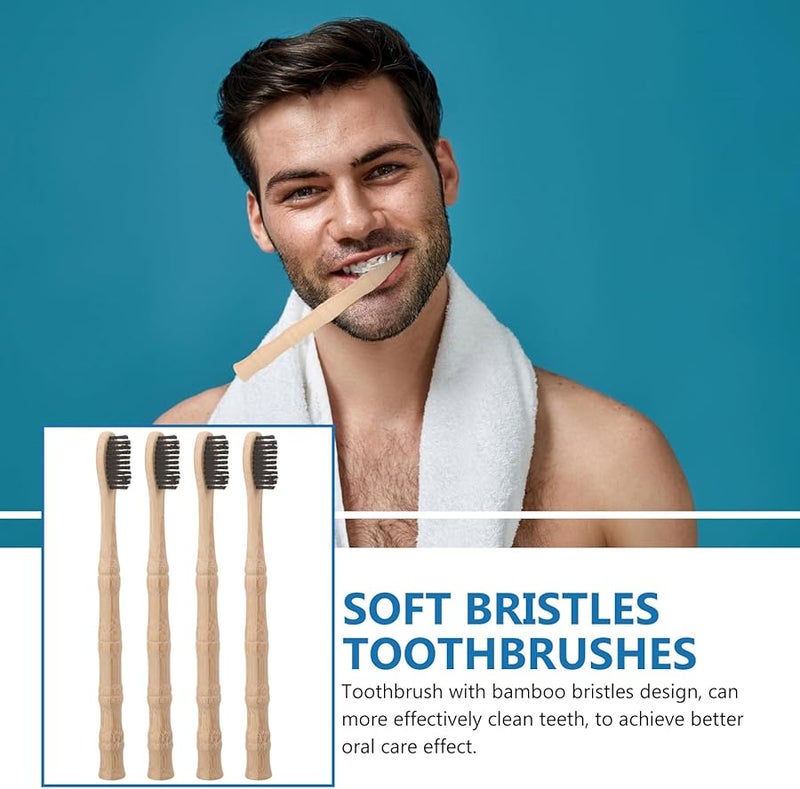 4 Pack Eco Friendly Soft Bristles Toothbrushes With Curved Heads For Adults Travel Oral Care - Image 4