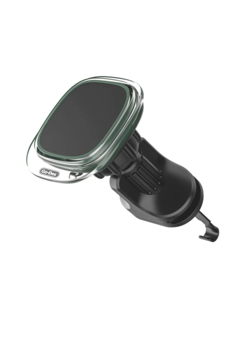 GO-DES Magnetic Air Vent Phone Holder with Metal Hook Strong Magnetic Grip and 360 Degree Rotation- Black - Image 1