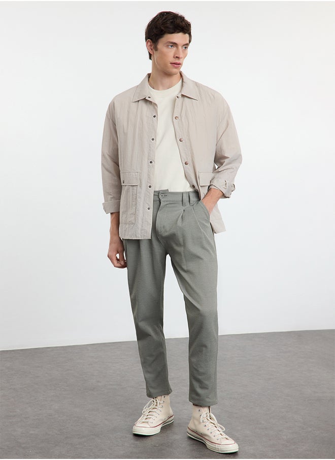 trendyol - Khaki Carrot Cut Knitted Comfortable Flexible Trousers TMNAW25PL00016 - Image 1