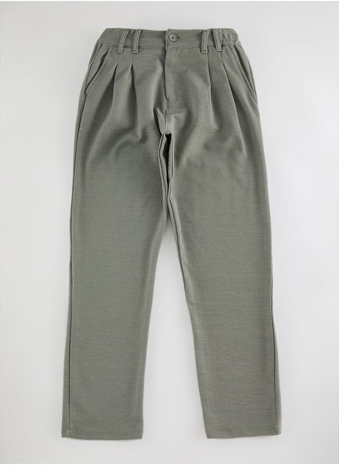 trendyol - Khaki Carrot Cut Knitted Comfortable Flexible Trousers TMNAW25PL00016 - Image 1
