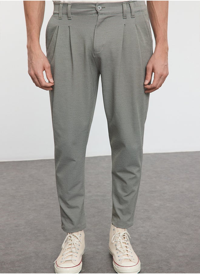 trendyol - Khaki Carrot Cut Knitted Comfortable Flexible Trousers TMNAW25PL00016 - Image 1