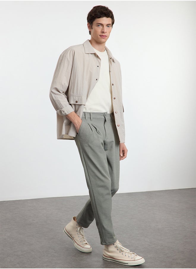 trendyol - Khaki Carrot Cut Knitted Comfortable Flexible Trousers TMNAW25PL00016 - Image 1