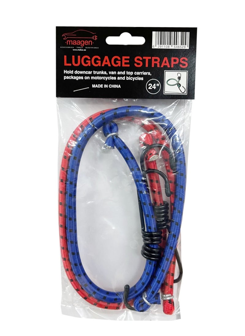 MAAGEN Maagen Elastic Bungee Cord Car Luggage Strap with Hooks, 2 pcs, 24" 