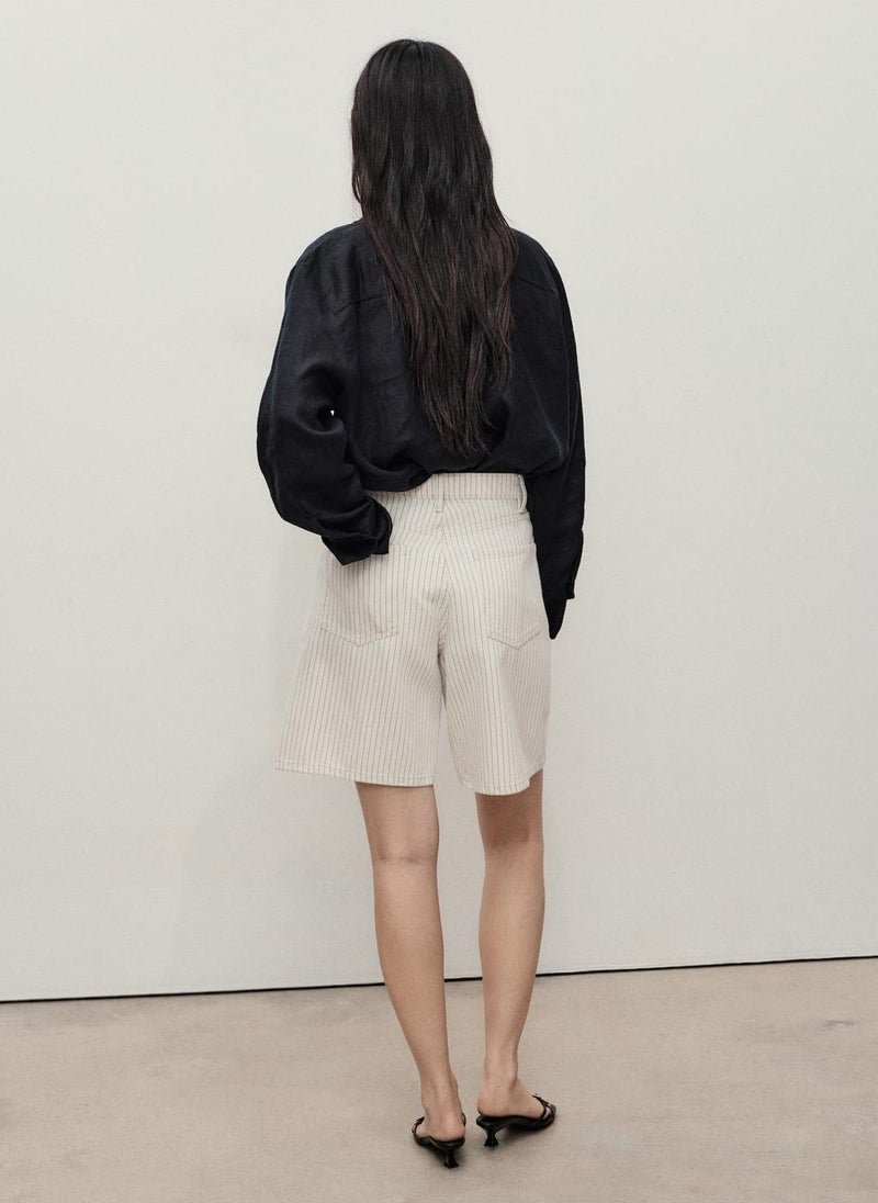 MANGO High-Waist Straight Denim Shorts  - Image 2