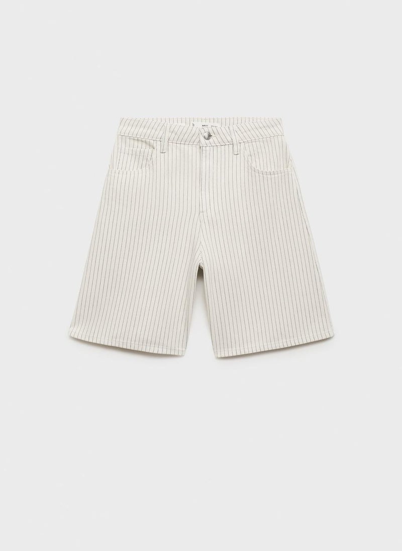 MANGO High-Waist Straight Denim Shorts  - Image 5