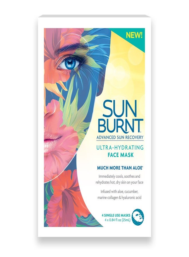 Sunburnt Ultra-Hydrating Face Sheet Mask, Advanced Sun Recovery, Treat Dry Sun Damaged Skin, For After Sun Exposure, Much More than Aloe, Soothes and Rehydrates Hot Dry Skin (4 single use masks) - Image 5