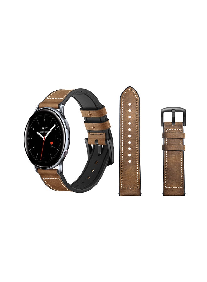 Perfii Replacement Band For Samsung Galaxy Active/Active2 Rough Brown