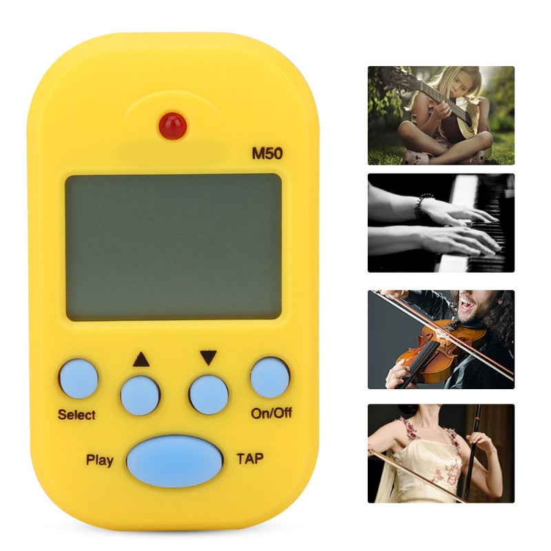 Meideal Mini Digital Beat Tap M50 Tempo Metronome Clip Musical Instruments (Yellow) - Image 3