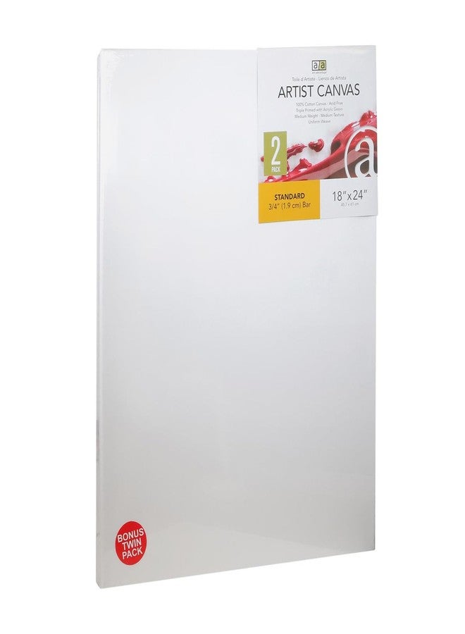 Art Advantage Artist Canvas Visual Edge 18x24, 2pc, Stretched Canvas for Painting, Blank Canvas for Acrylics & Oils, Canvases for Artists, Professional Pre-Stretched Canvas - Image 1