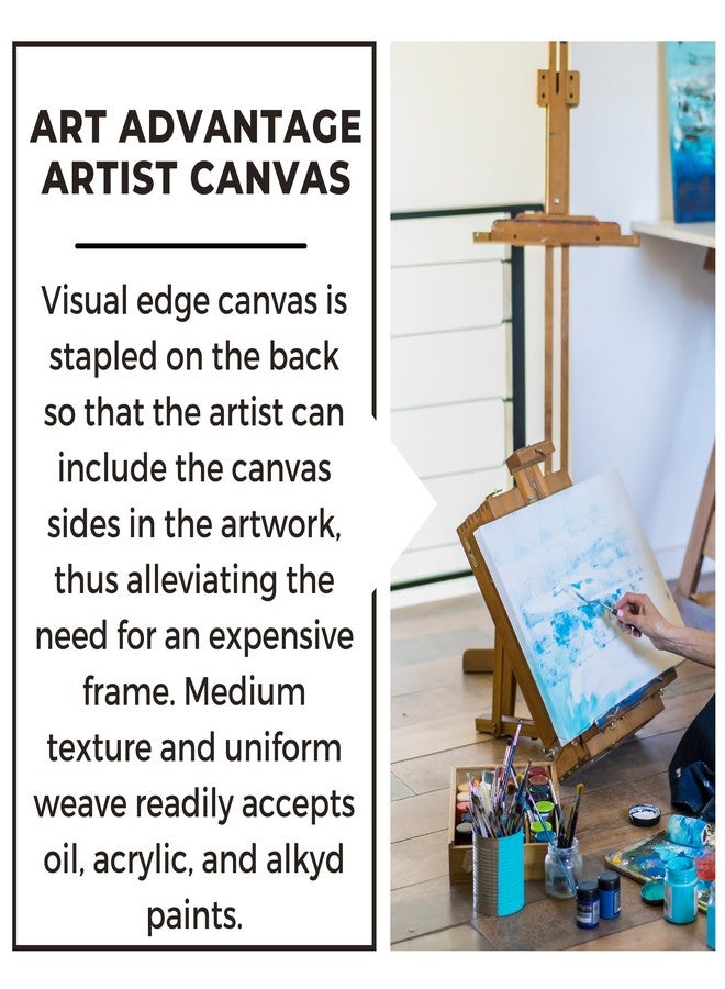 Art Advantage Artist Canvas Visual Edge 18x24, 2pc, Stretched Canvas for Painting, Blank Canvas for Acrylics & Oils, Canvases for Artists, Professional Pre-Stretched Canvas - Image 3
