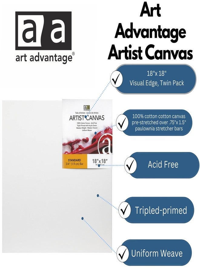 Art Advantage Artist Canvas Visual Edge 18x24, 2pc, Stretched Canvas for Painting, Blank Canvas for Acrylics & Oils, Canvases for Artists, Professional Pre-Stretched Canvas - Image 2