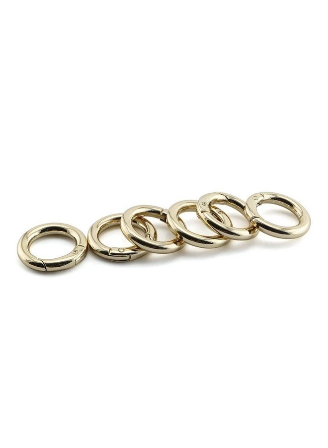 JCBIZ JCBIZ 6pcs Zinc Alloy Round Spring Snap Hooks Clip DIY Accessories for Handbag Purse Shoulder Strap Key Chains,17mm/0.67in Inner Diameter Circle Metal Key Ring Buckle(Gold)  - Image 2