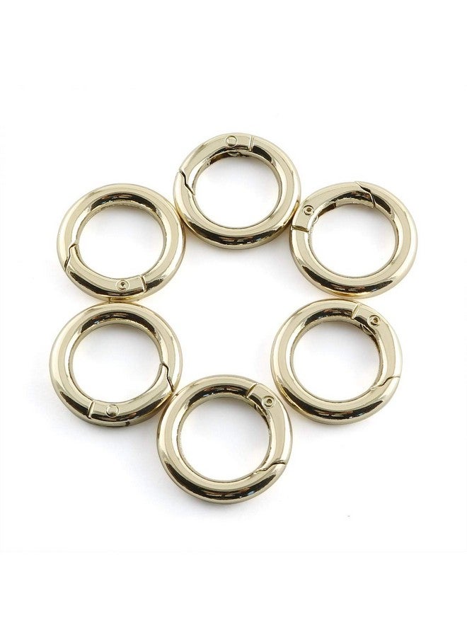 JCBIZ JCBIZ 6pcs Zinc Alloy Round Spring Snap Hooks Clip DIY Accessories for Handbag Purse Shoulder Strap Key Chains,17mm/0.67in Inner Diameter Circle Metal Key Ring Buckle(Gold)  - Image 1